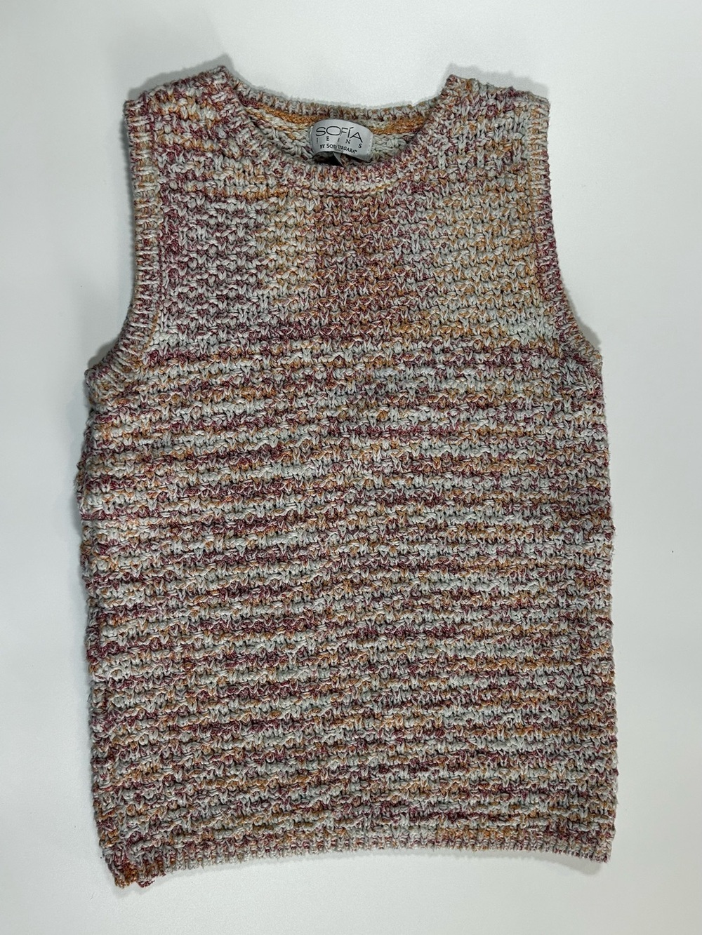 Sofia Jeans by Sofia Vergara Marled Knit Sweater Tank Top Size Small